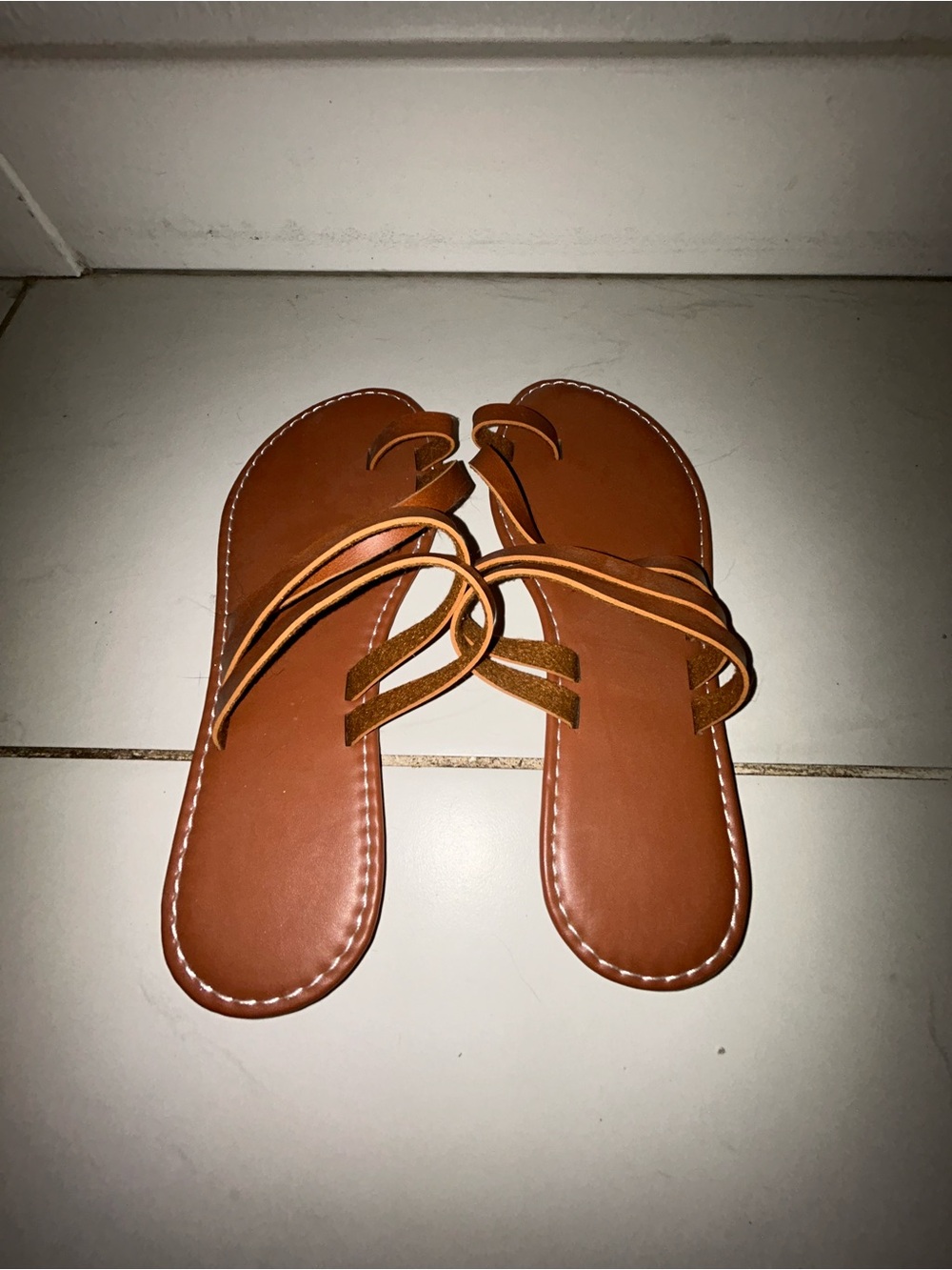 Brown Strappy Women’s Flat Sandals